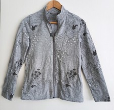 Sweat gris a fleurs et fermeture eclair. Gilet. Esmara. Taille 38