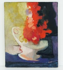 Claude GAVEAU - Huile sur Toile - Bouquet de Fleurs  (41x33)