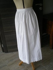 tablier blanc femme ancien infirmière ouvrière coton hauteur 97cm