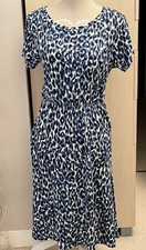 SUPERBE ROBE GERARD DAREL T36/38 LEOPARD BLEU FRONCEE TAILLE CEINTURE OU NON