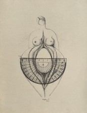 Modesto ROLDAN - Litografia lithograph 1961 Nu féminin Nude signed plate