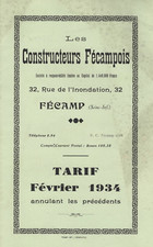 Catalogue 1934 - FECAMP (76) -