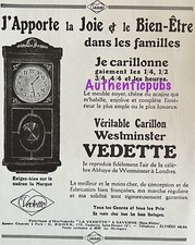 PUBLICITE CARILLON WESTMINSTER VEDETTE HORLOGERIE ABBAYE LONDRES 1925 FRENCH AD