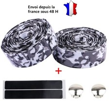 Ruban Guidon vélo route 2 pièces Guidoline Camouflage antidérapant bouchon barre