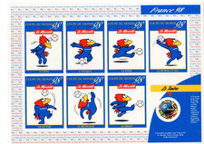 FRANCE FEUILLET FOOTIX FRANCE 98 COUPRE DU MONDE 1998 LA MASCOTTE AUTO-Adhesif