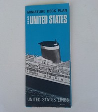 MINIATURE DECK PLAN PAQUEBOT LINER UNITED STATES