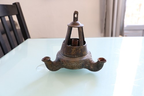 Lampe huile bronze a - à, en