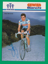 CYCLISME carte cycliste SILVIO MARTINELLO équipe GEWISS BIANCHI 1987 signée