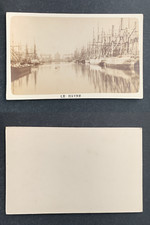 France, Le Havre, Bateaux dans un des bassins du port, circa 1870 vintage cdv al