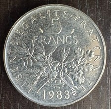 Veme République - 5 francs Semeuse piefort argent 1983 - 97 ex