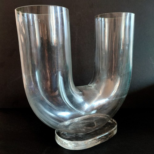 Vase vintage verre forme u - vase,