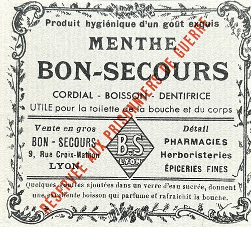 étiquette menthe bon secours - menthe,