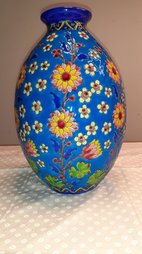 Grand vase coloré - à, décor