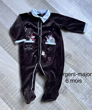 Sergent-major 6 Mois : BABYGROS Pyjama Velours Hiver Chocolat Garçon TBE