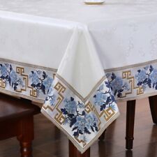 1PC Chinois Ethnique Floral Nappe Rectangulaire Brodé Nappe Brillant