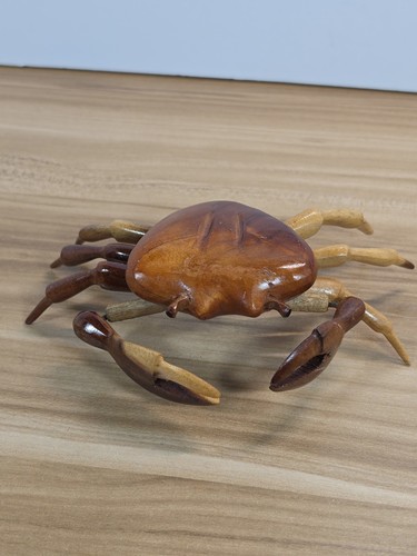 Handmade wooden crab figurine - wooden,