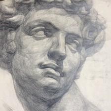 Grand Dessin Tête de Statue