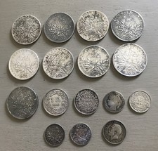 Lot monnaie pièces argent - argent, 5
