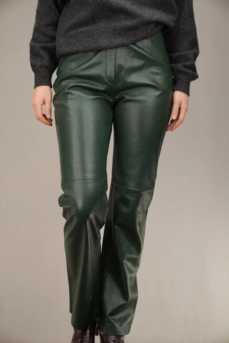 Nouveau pantalon cuir vert - pantalon, en
