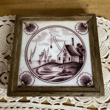 Dessous De Plat Carreau Peint À La Main Faïence De Desvres 16x16 Artisanal Vinta