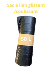 200 SACS POUBELLE NOIR TRES RESISTANT CONTENANCE DE 50 LITRE A LIEN COULISSANT