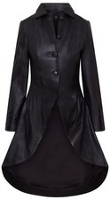 Manteau cuir noir long - en,