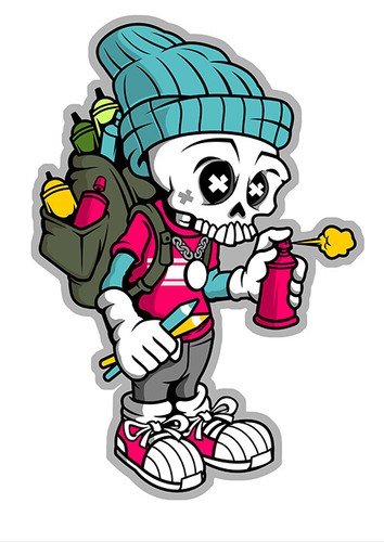 Tete mort grafiti bombe - tete,