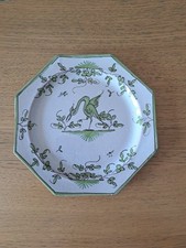 Assiette Octogonale faïence / Martres Tolosane Décor Ibis