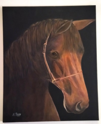Cheval marron tableau - cheval, peinture