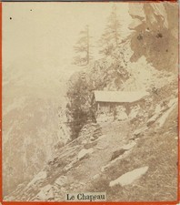 PHOTO CDV Ca 1880 Massif du MONT BLANC CHAMONIX Relais le Chapeau