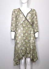 WOOXOOM robe portefeuille mesh voile vert / marron  Taille : 36 / 38