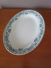 Grand Plat Ovale  Moulin des Loups & Hamage  Modèle  Athènes décor  vert foncé