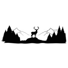 Autocollant Cerf Forêt