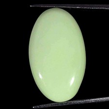 14.90Cts Naturel Citron Chrysoprase Ovale Cabochon Perdre Pierre Précieuse