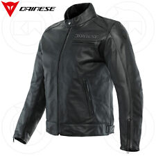 Dainese Veste en Cuir Moto Homme Zaurax Blouson Cuir Noir Thermique Protections