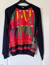 Pull Soie et Cachemire noir et rouge Hermès 40
