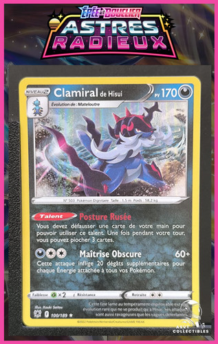 Carte pokémon clamiral - carte, de