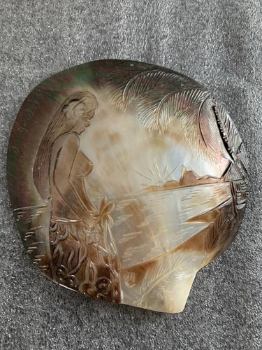 Coquillage nacre sculpte - et,