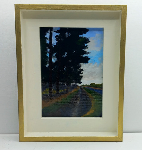 Petit paysage huile pinede - paysage,