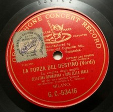 CELESTINA BONINSEGNA Verdi Forza destino 1905 gramophone G&T G.C.-53416 78 rpm