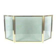 Pare Feu 3 vantaux en laiton doré et verre Steel Glass Bossisio Palazzolo