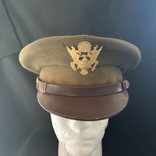 WW2 US ARMY OFFICER VISOR HAT