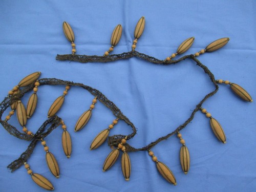 Frange perles bois sur - perles,