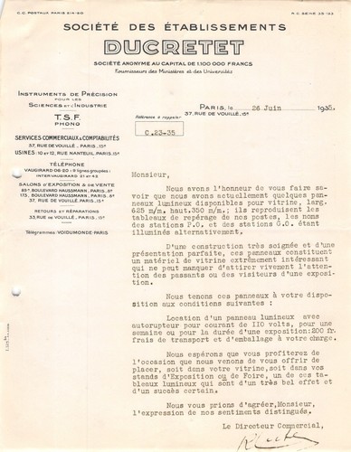 1930 etab ducretet - 1930, a