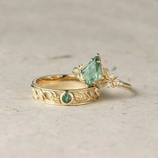 2Pcs Anneau De Fiançailles En