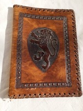 Ancien Couvre Livre Cuir dim