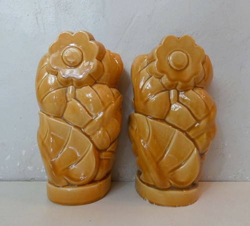 Paire vases faience - paire, en