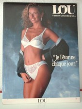 PUBLICITE CARTONNEE : SOUS VETEMENTS FEMININS LOU - FEMME SLIP et SOUTIEN GORGE