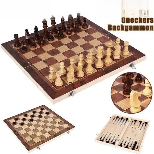 Jeu echec bois - d'echec, pliant