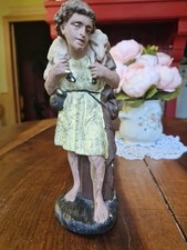 Grand Santon Devineau 22cm Platre Ancien